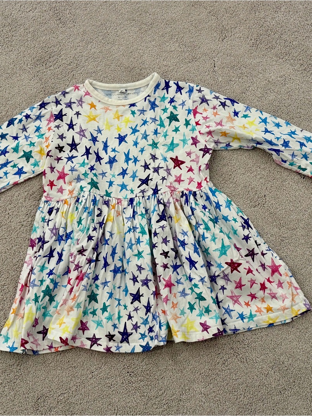 Stella McCartney kids Multicolor Star Print Long Sleeve Dress